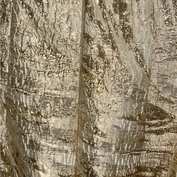 Donna Karan Metallic Gold Strapless Ruffle Maxi Dress - Picture 5 of 6